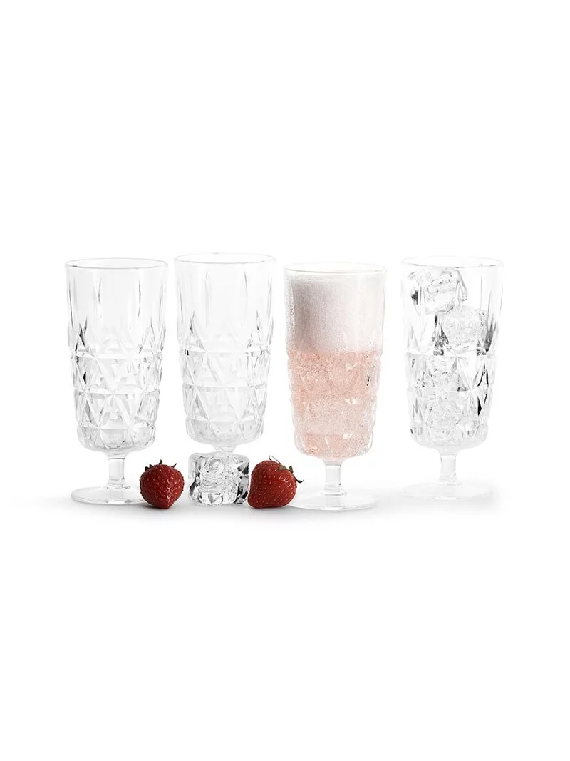 瑞典 Sagaform 野餐香檳杯,光線照射在菱紋造型的杯身,折射出水晶般的質感