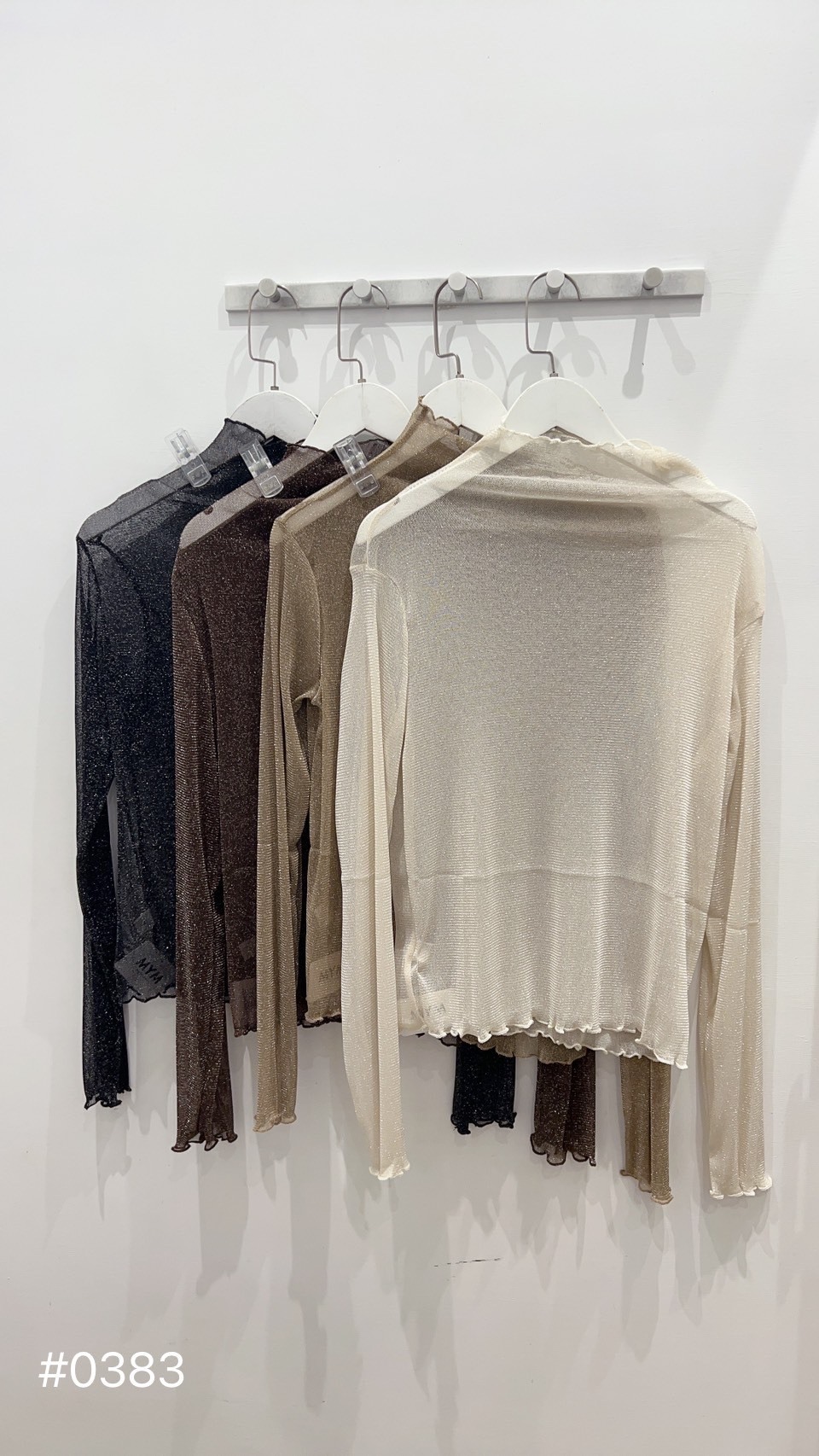 閃亮亮捲邊透膚打底衣