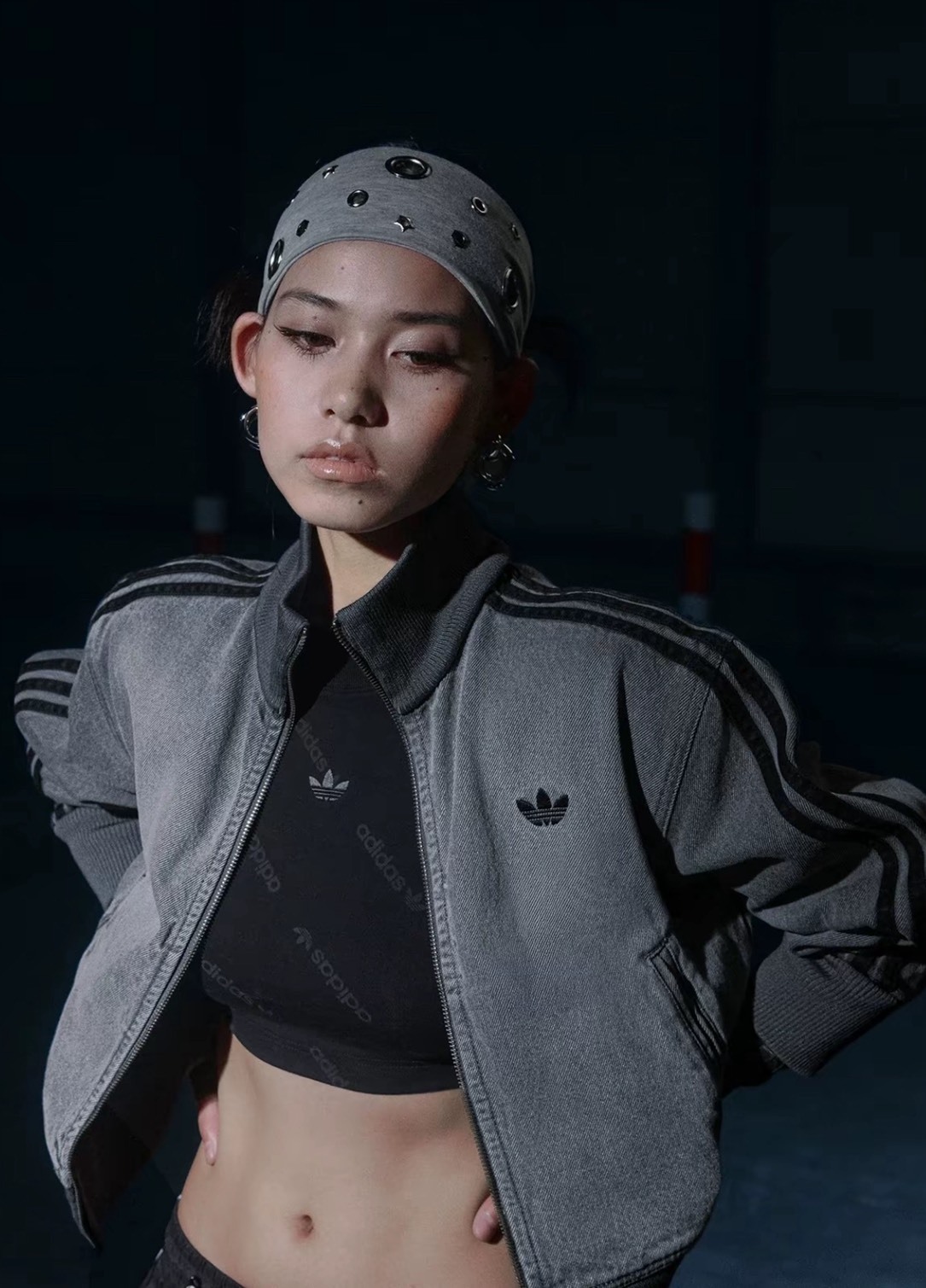 Adidas Originals Adicolor 水洗灰 丹寧運動外套 女款 三葉草 JY2564