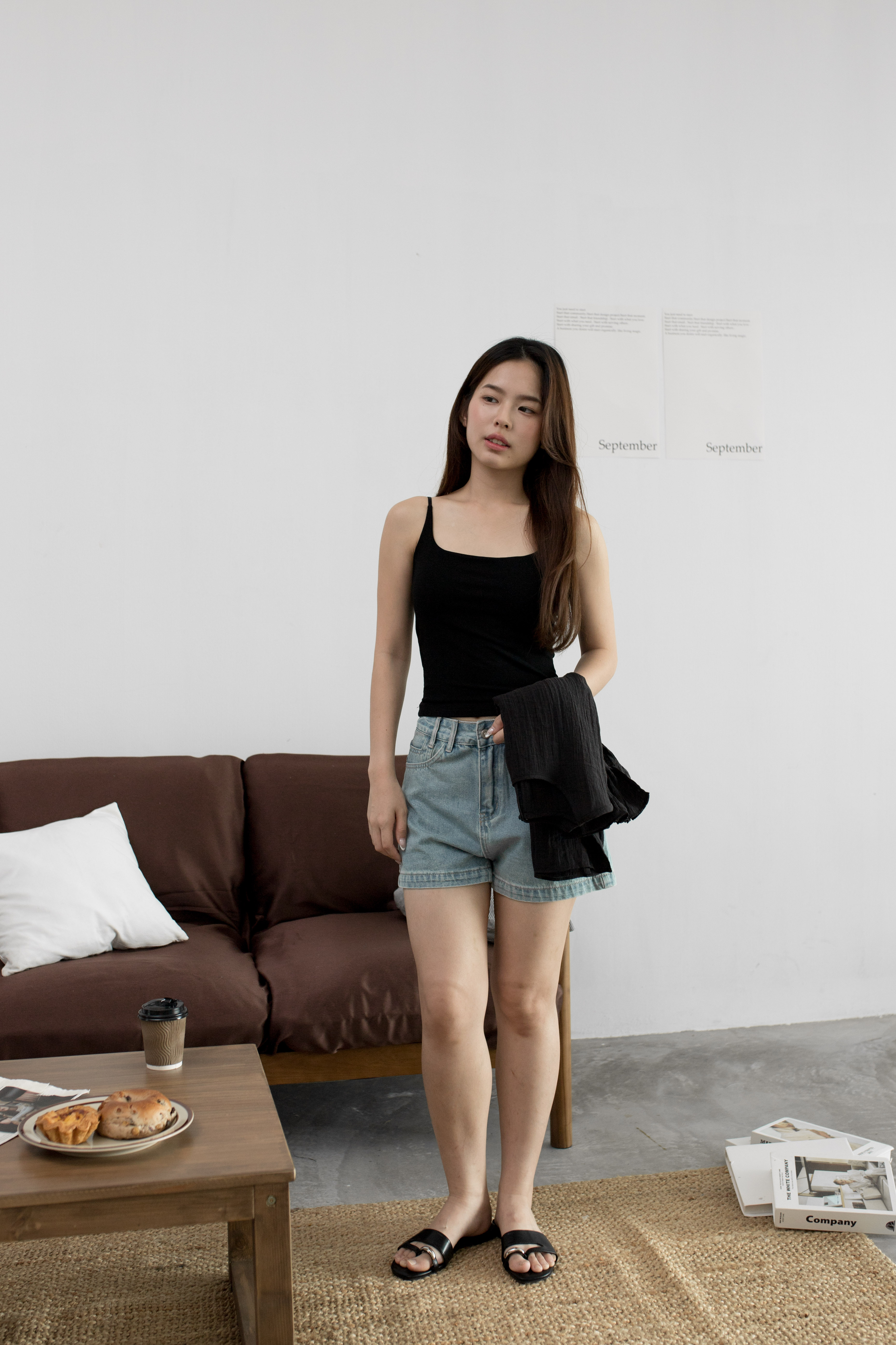 Shera U neck Tank Top Black - 2497BVBLK