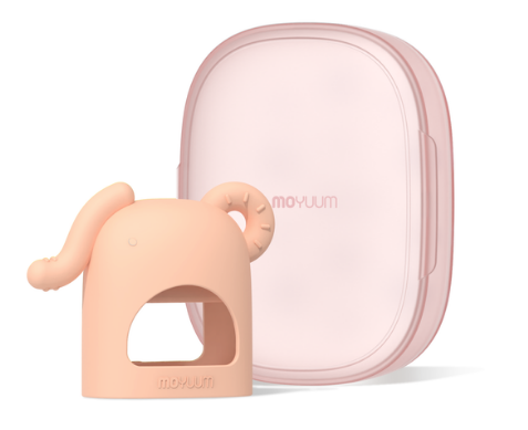 MOYUUM- 白金矽膠大象型手環式嬰兒牙膠連盒 (粉紅)