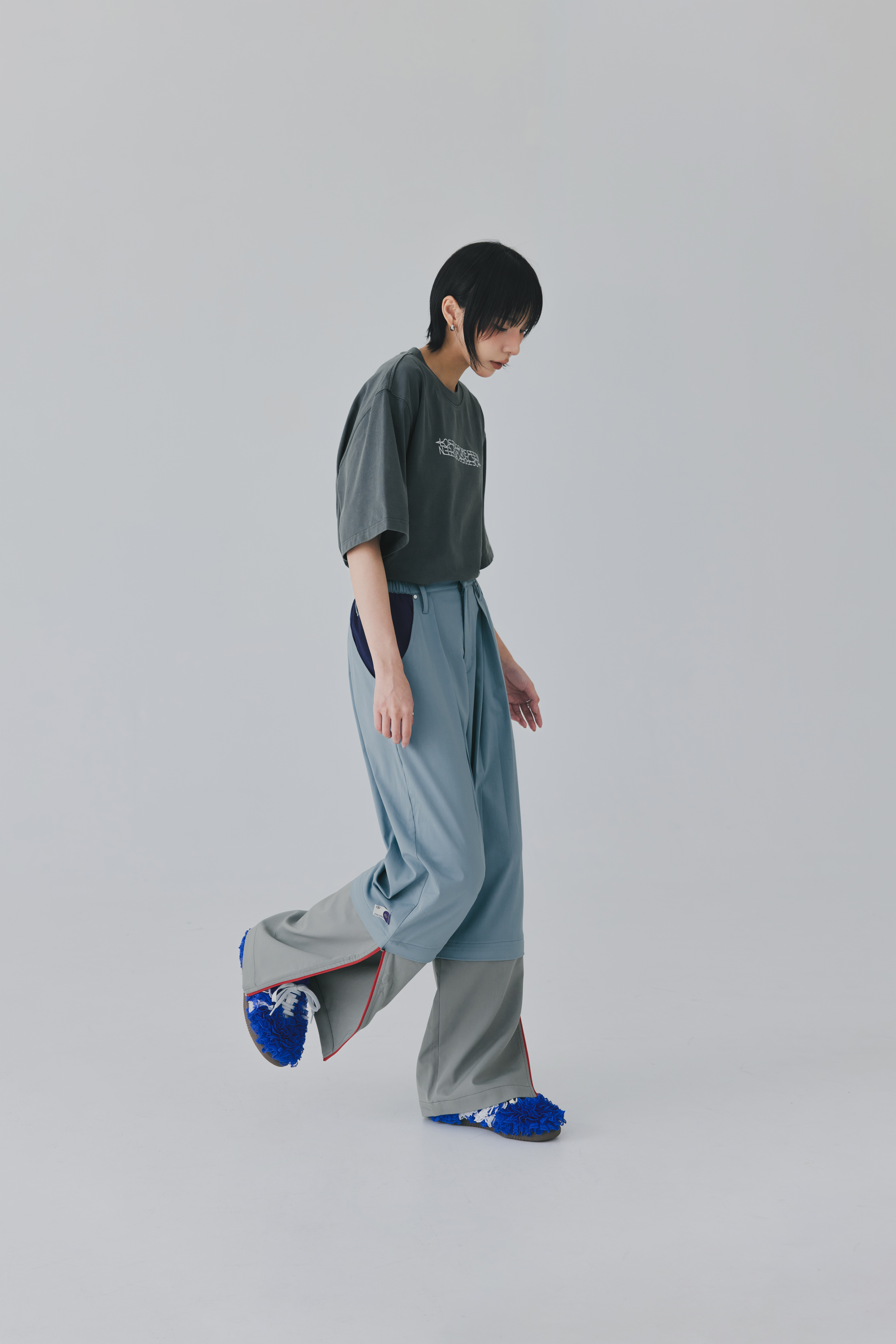 Stacked Patch Trousers｜Blue