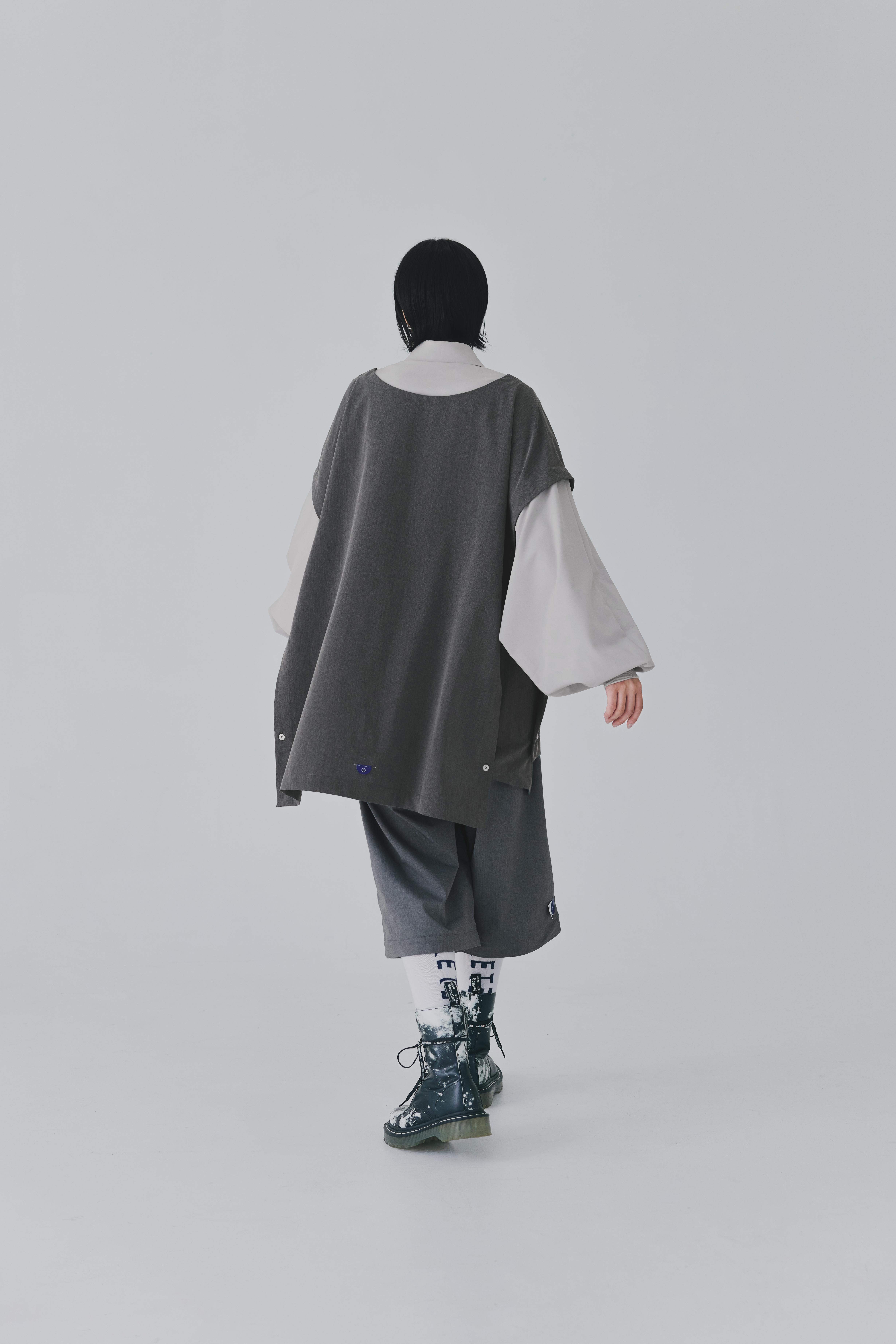 Layered Panel Shirt｜Gray