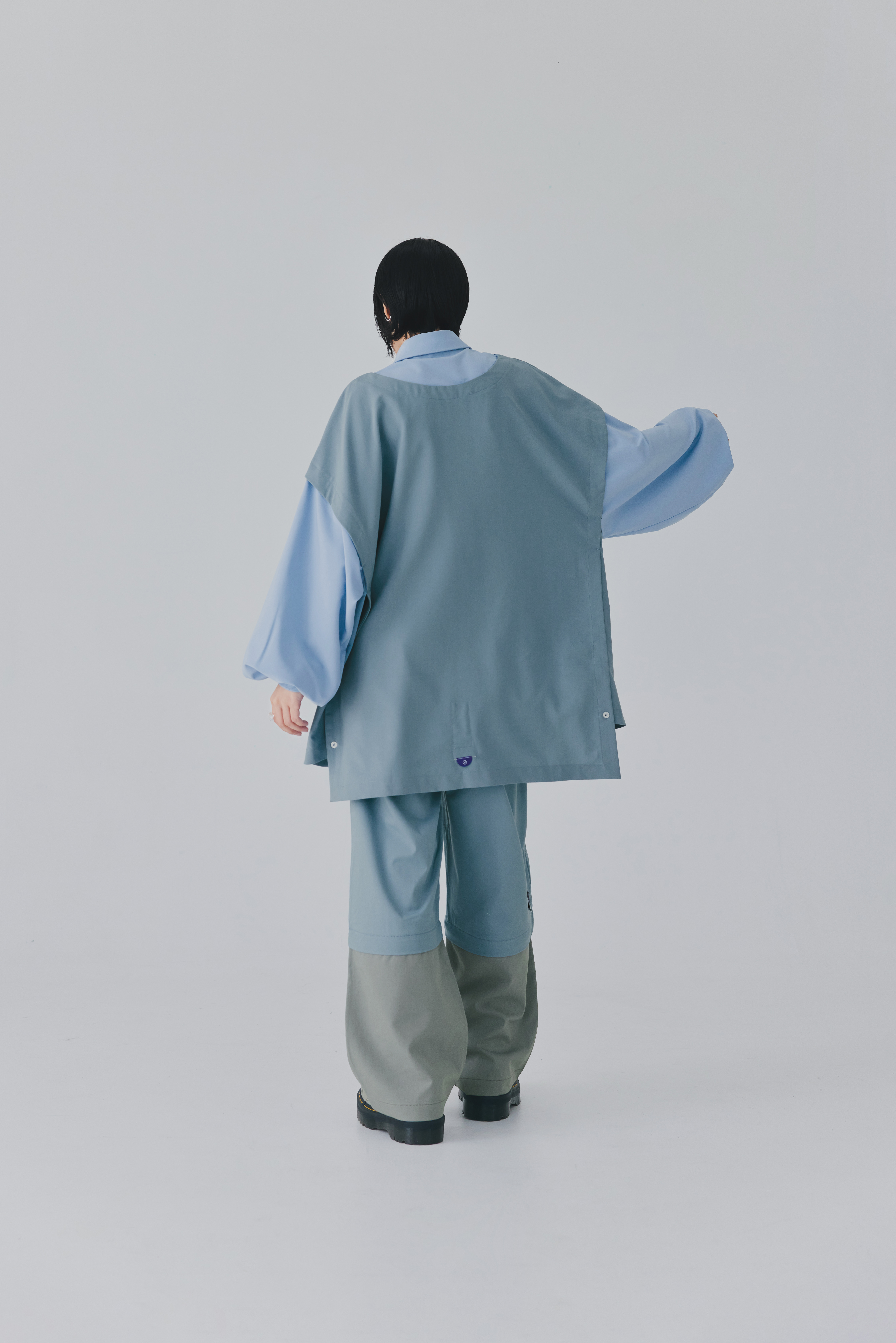 Layered Panel Shirt｜Blue