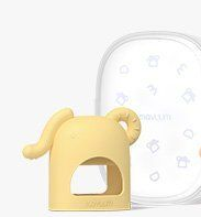 MOYUUM- 白金矽膠大象型手環式嬰兒牙膠連盒 (黃色)