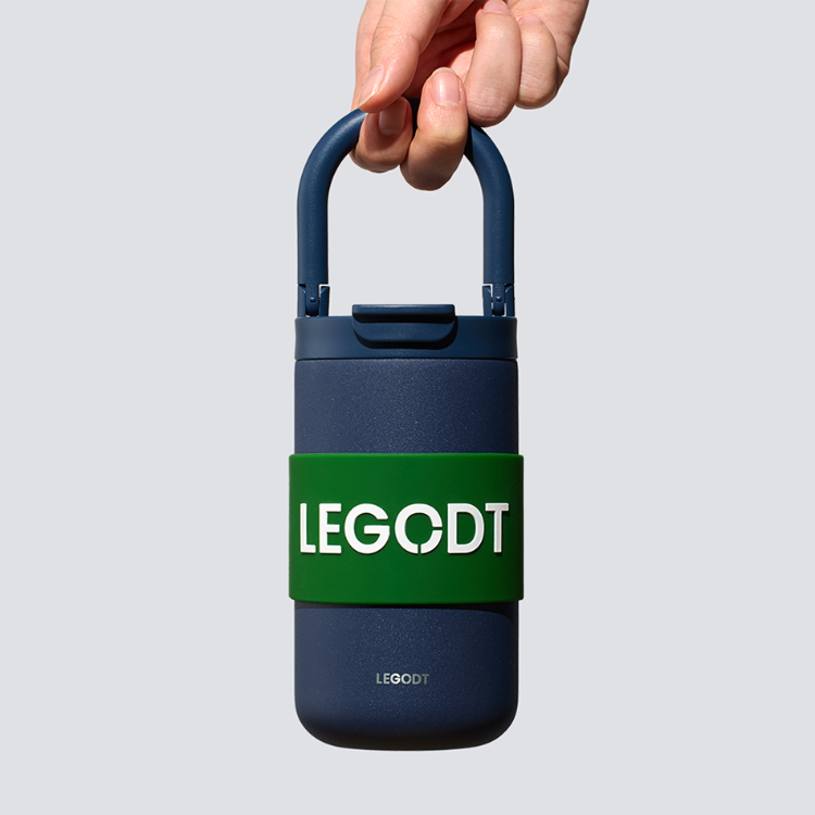 韓國 LEGODT 多巴胺繽紛提把保溫瓶 multi 400ml 海軍藍