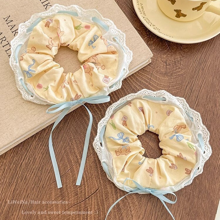 [3 FOR RM10] Cartoon Bear Lace Scrunchies