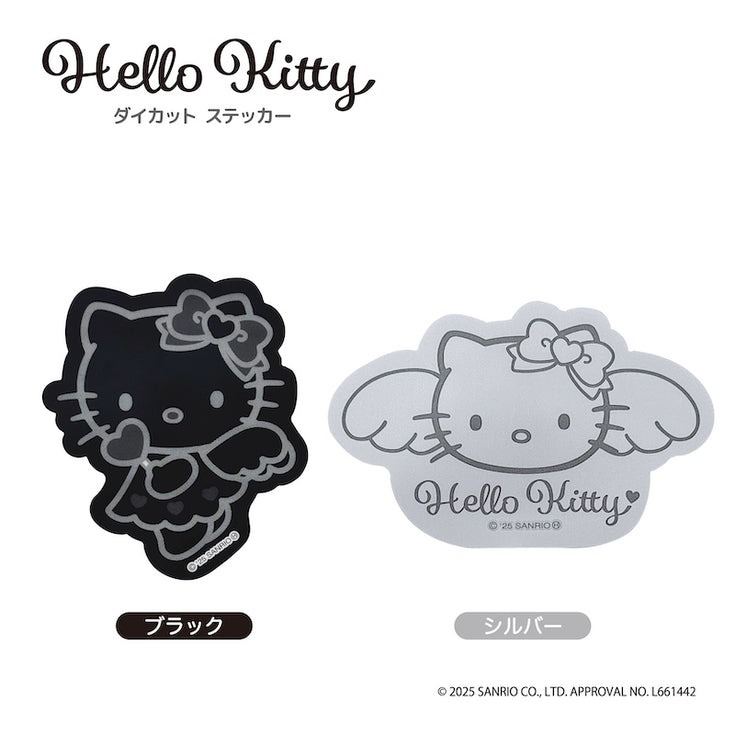 日本 Sanrio Hello Kitty 銀黑天使造型 貼紙