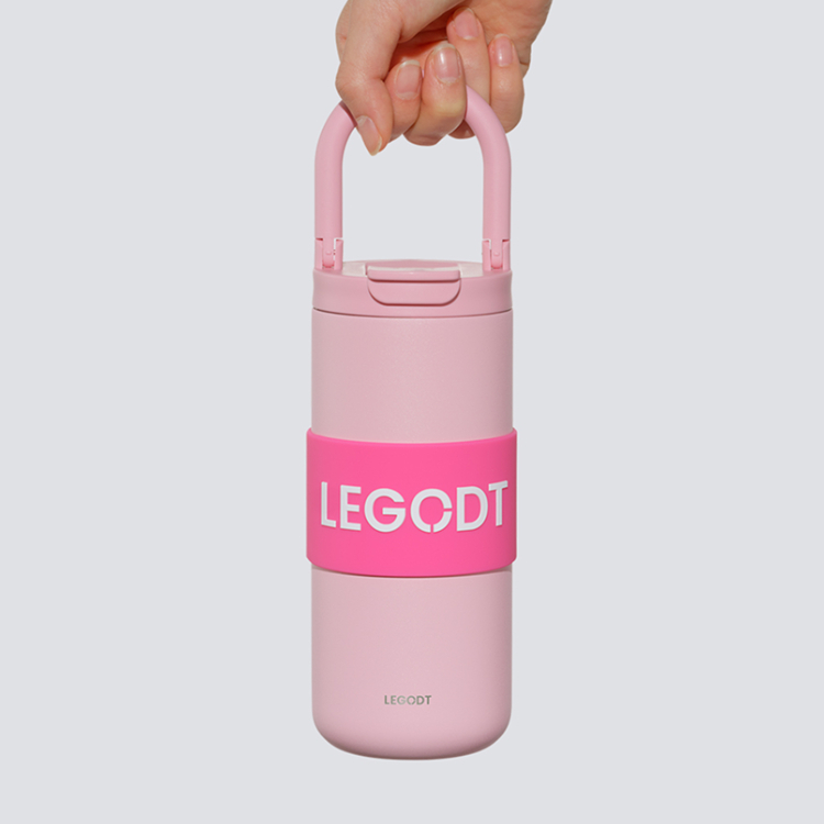 韓國 LEGODT 多巴胺繽紛提把保溫瓶 multi 600ml 粉色