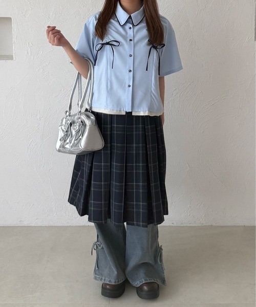 kutir / Layered Assorted Drawstring Ribbon Shirt