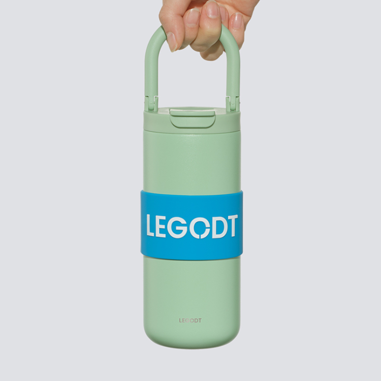 韓國 LEGODT 多巴胺繽紛提把保溫瓶 multi 600ml 薄荷綠