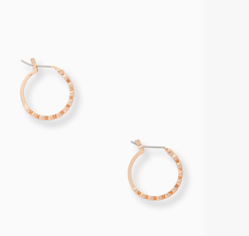 [S] KATE SPADE CLEAR/ROSE GOLD O0RU2769 FULL CIRCLE EARRINGS, 098686728387 (SKS1675)