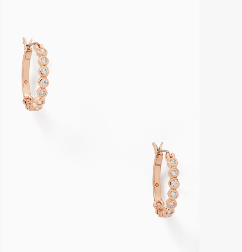 [S] KATE SPADE CLEAR/ROSE GOLD O0RU2769 FULL CIRCLE EARRINGS, 098686728387 (SKS1675)