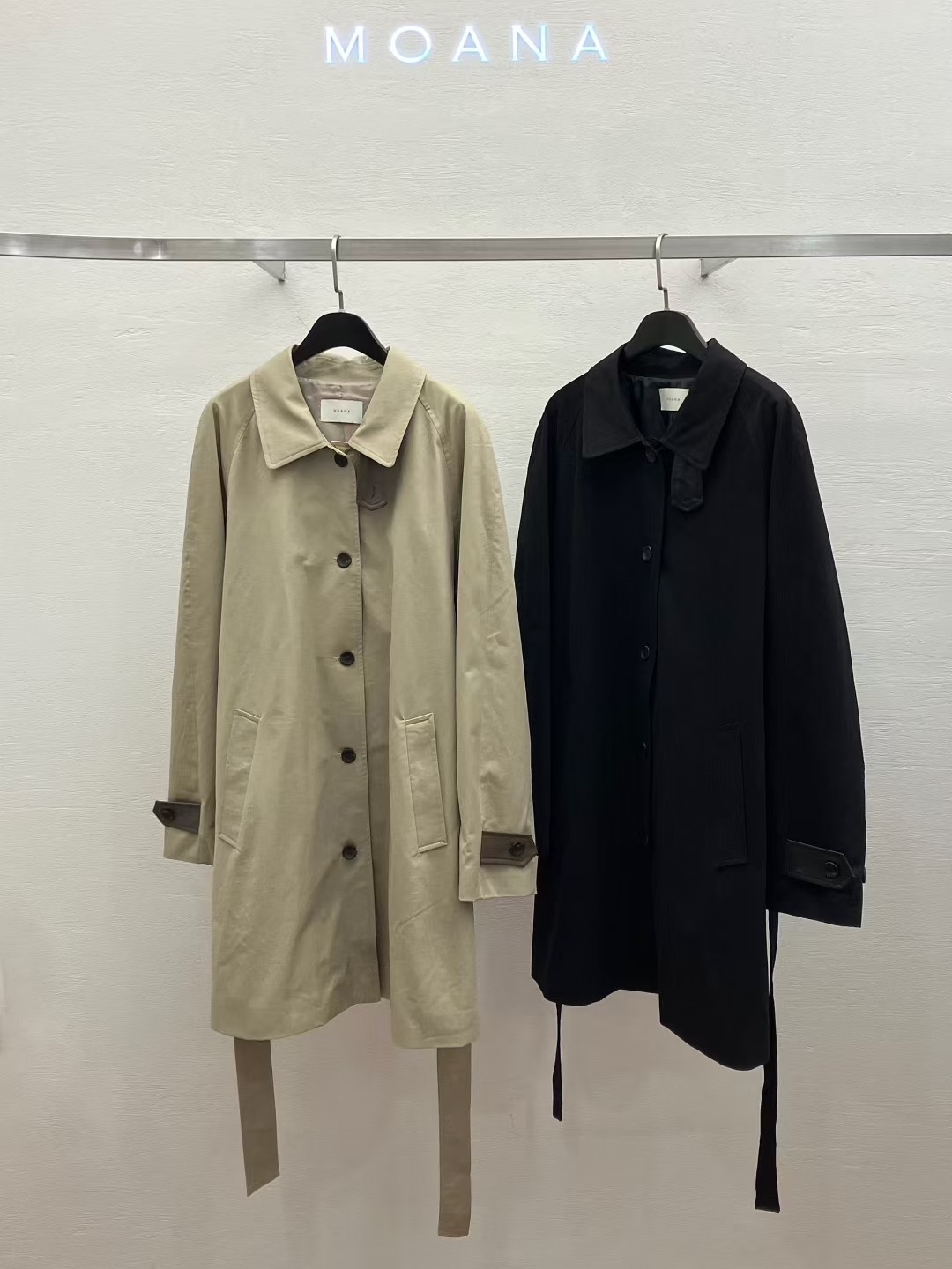 MK5042 拼色袖邊帶扣乾濕長外套 *特價* (優惠碼同充值購物金不適用)