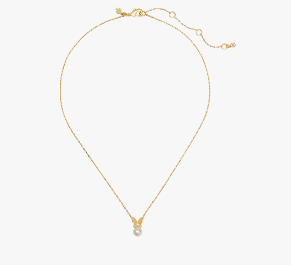 [S] KATE SPADE CREAM/GOLD KL438 FLUTTER NECKLACE, 196021628153 (SKS1683)