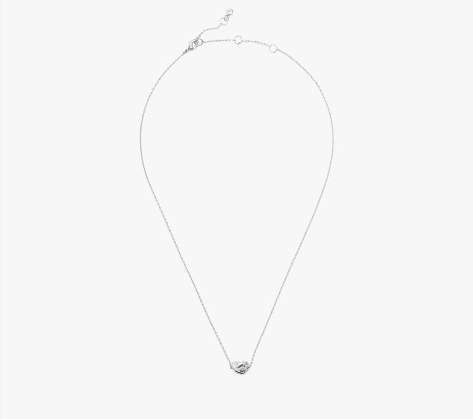 [S] KATE SPADE SILVER O0R00066 SAILOR'S KNOT MINI PENDANT NECKLACE, 196021493830 (SKS1685)