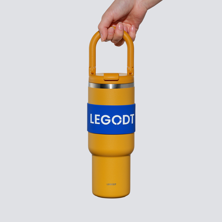 韓國 LEGODT 多巴胺繽紛提把保溫瓶 multi 1000ml 芥末黃