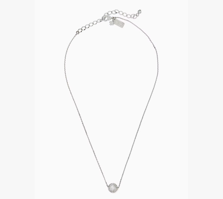 [S] KATE SPADE CLEAR/SILVER KB744 RAZZLE DAZZLE NECKLACE, 196021255267 (SKS1687)