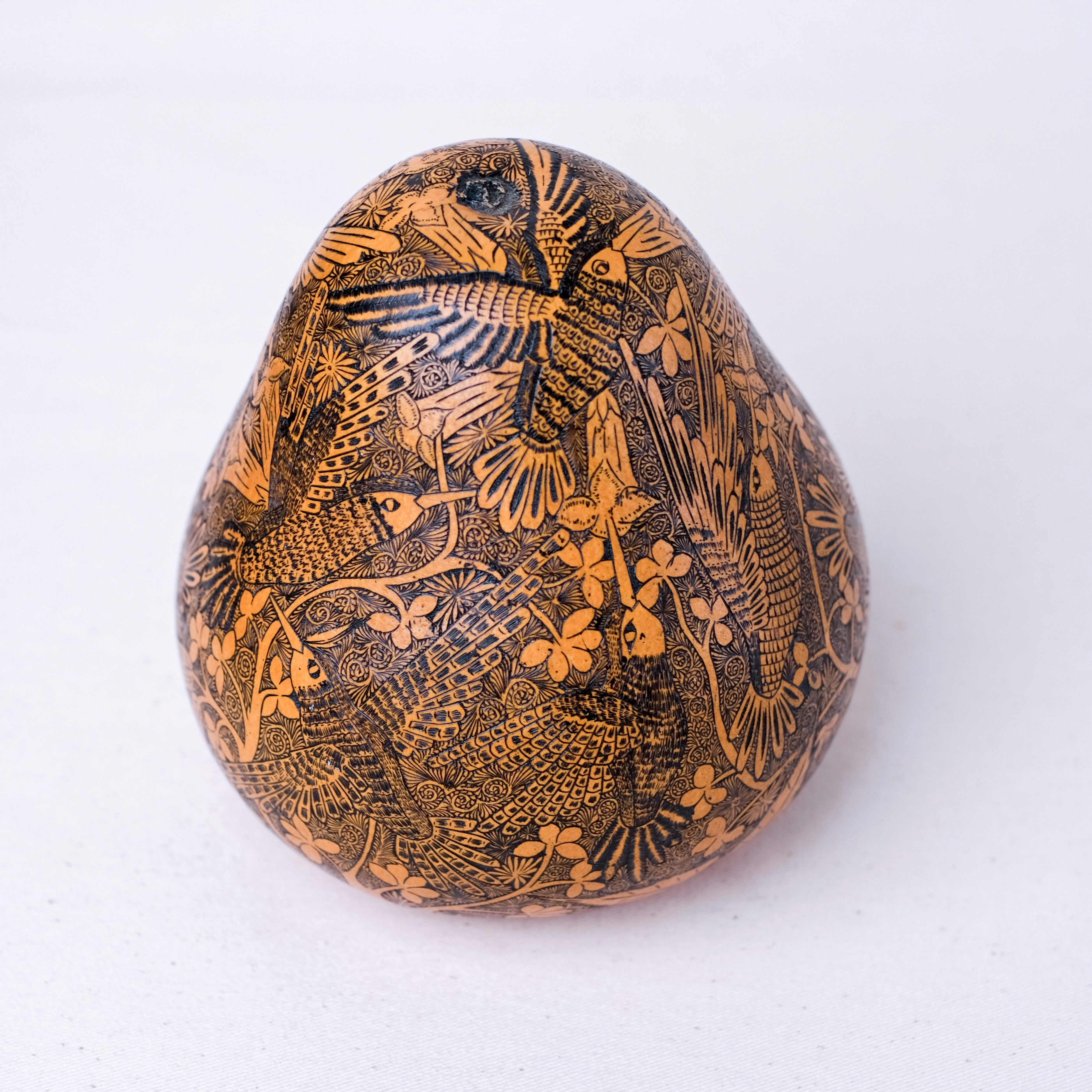 萬卡約葫蘆雕刻｜蜂鳥與花 41｜秘魯