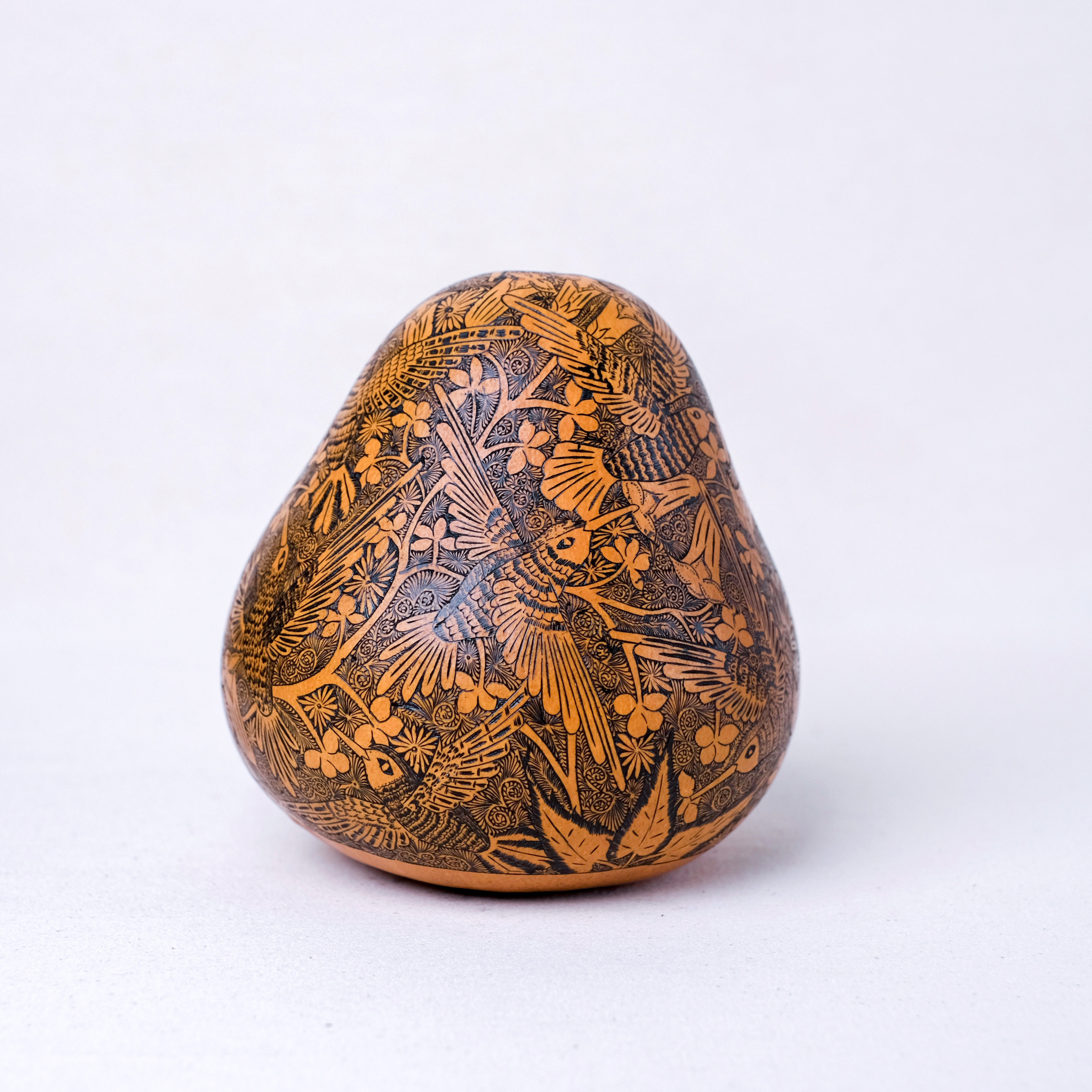 萬卡約葫蘆雕刻｜蜂鳥與花 41｜秘魯