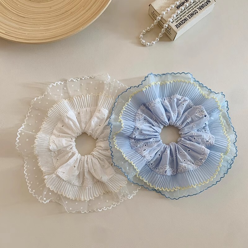 [3 FOR RM10] Creamy Cheese French Lace Scrunchie