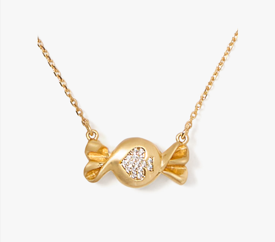 [S] KATE SPADE CLEAR/GOLD KL107 TREAT YOURSELF NECKLACE, 196021596971 (SKS1688)