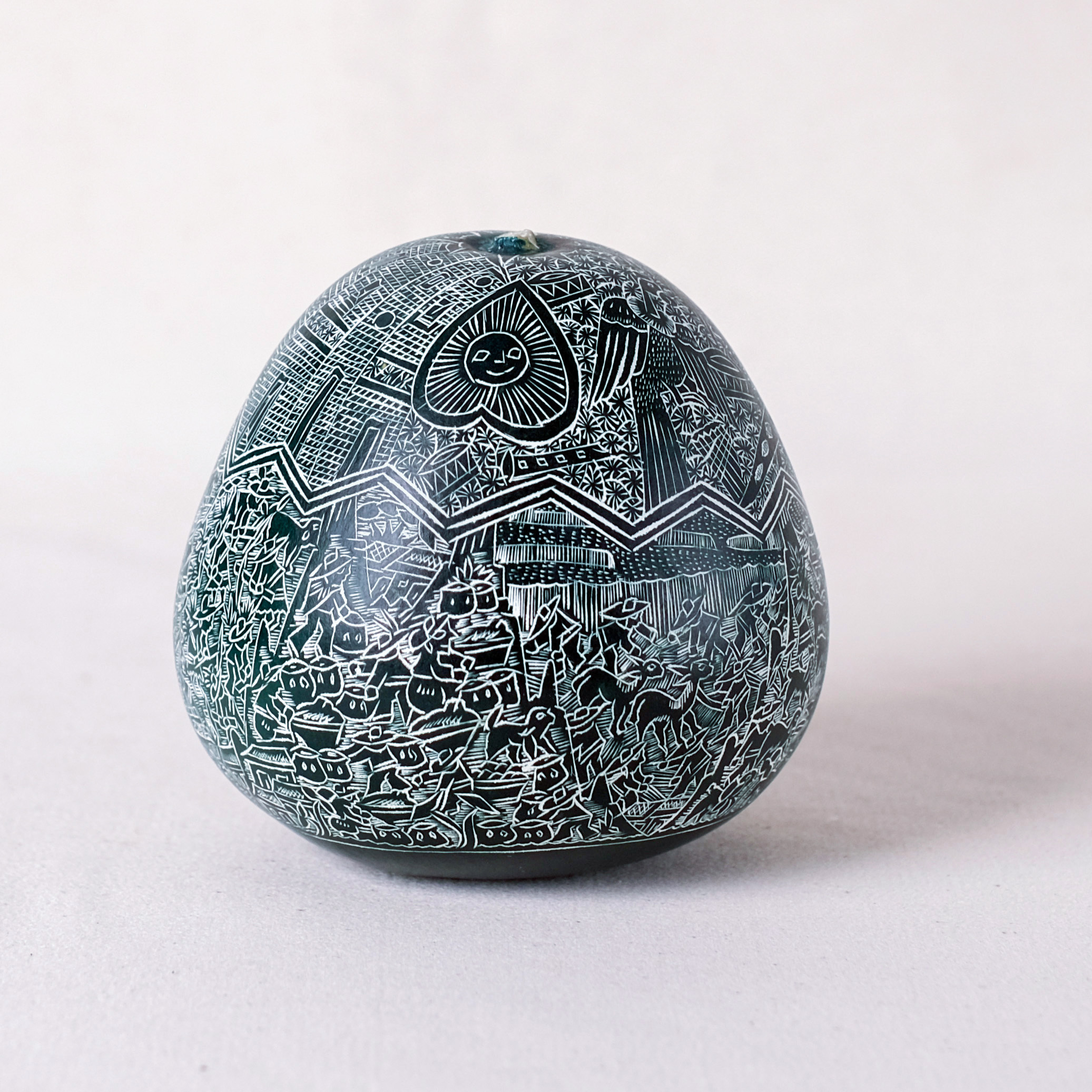 萬卡約葫蘆雕刻｜印加日月 87｜秘魯