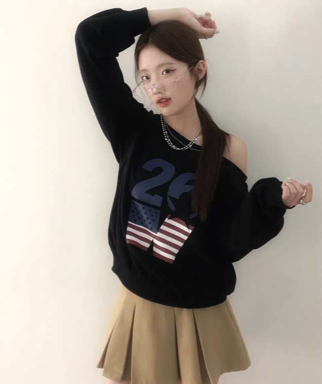 早秋預訂｜26星條旗露肩衛衣