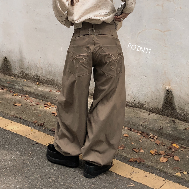 早秋預訂｜刺繡腰帶寬褲