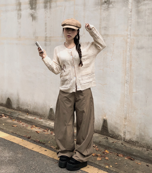 早秋預訂｜刺繡腰帶寬褲