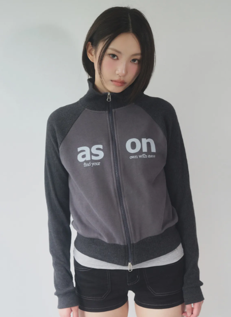 【代購】ASON SALT ZIP-UP 立領外套 運動外套 外套 雙拉鍊 炭黑/白