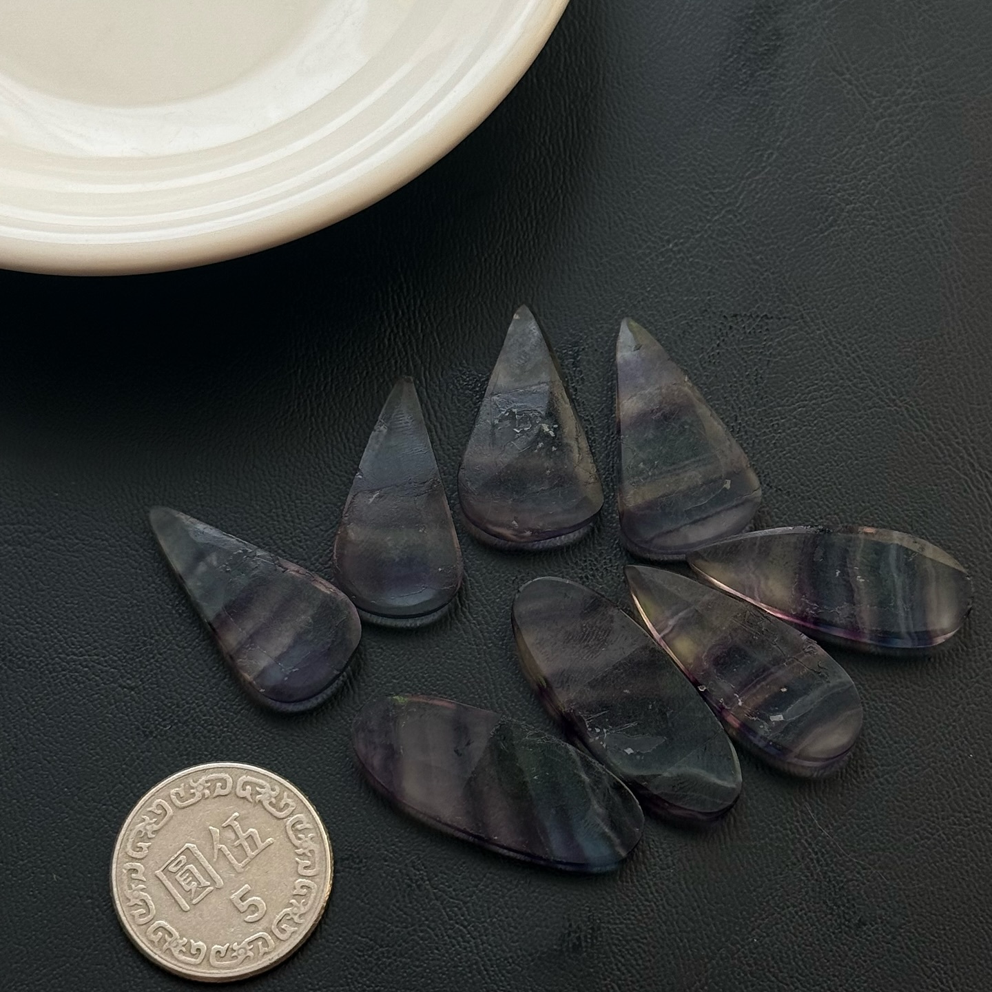 [原石] 彩螢石 水晶蛋面 水晶墜面