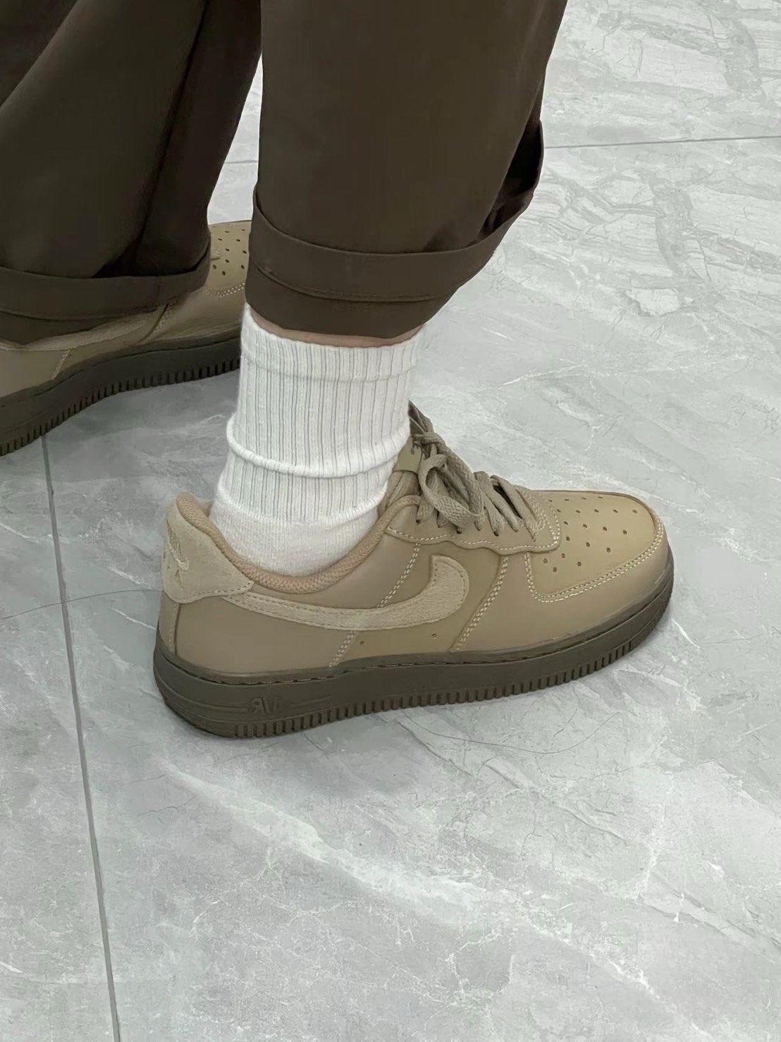 Nike Air Force 1 奶茶棕 棕色 男女同款 HQ1176-222