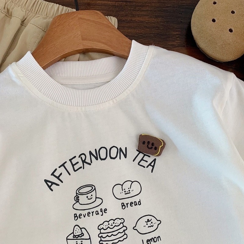 下午茶圓領薄長袖上衣