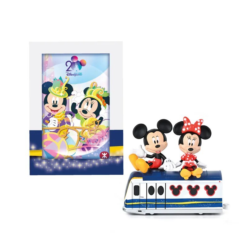 香港代購 ❘ 香港迪士尼樂園20周年 x 港鐵 米奇 Mickey 米妮 Minnie 迪士尼線列車 收藏卡 + 場景造型 公仔 擺飾品 套組