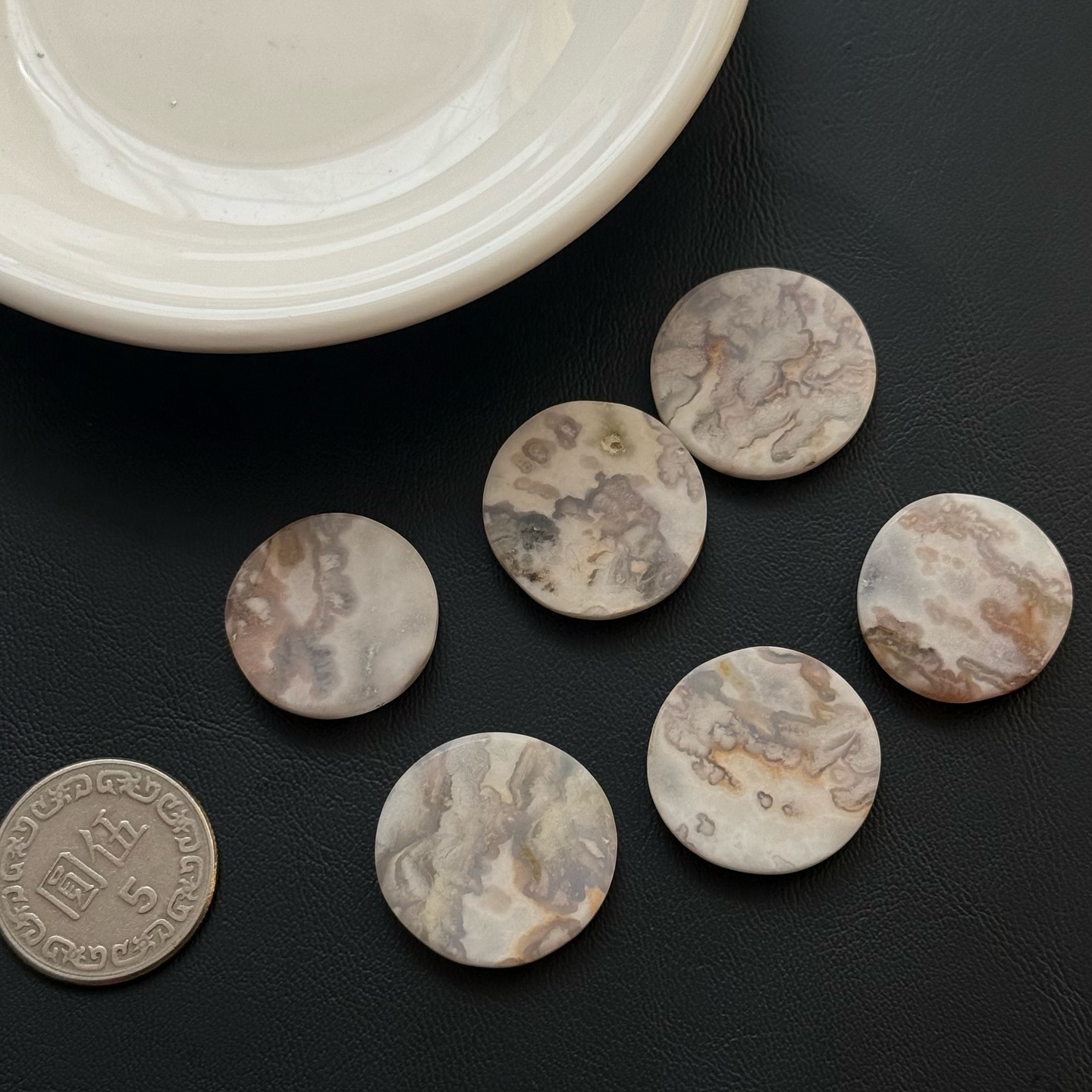 [原石] 紫粉櫻花瑪瑙 水晶蛋面