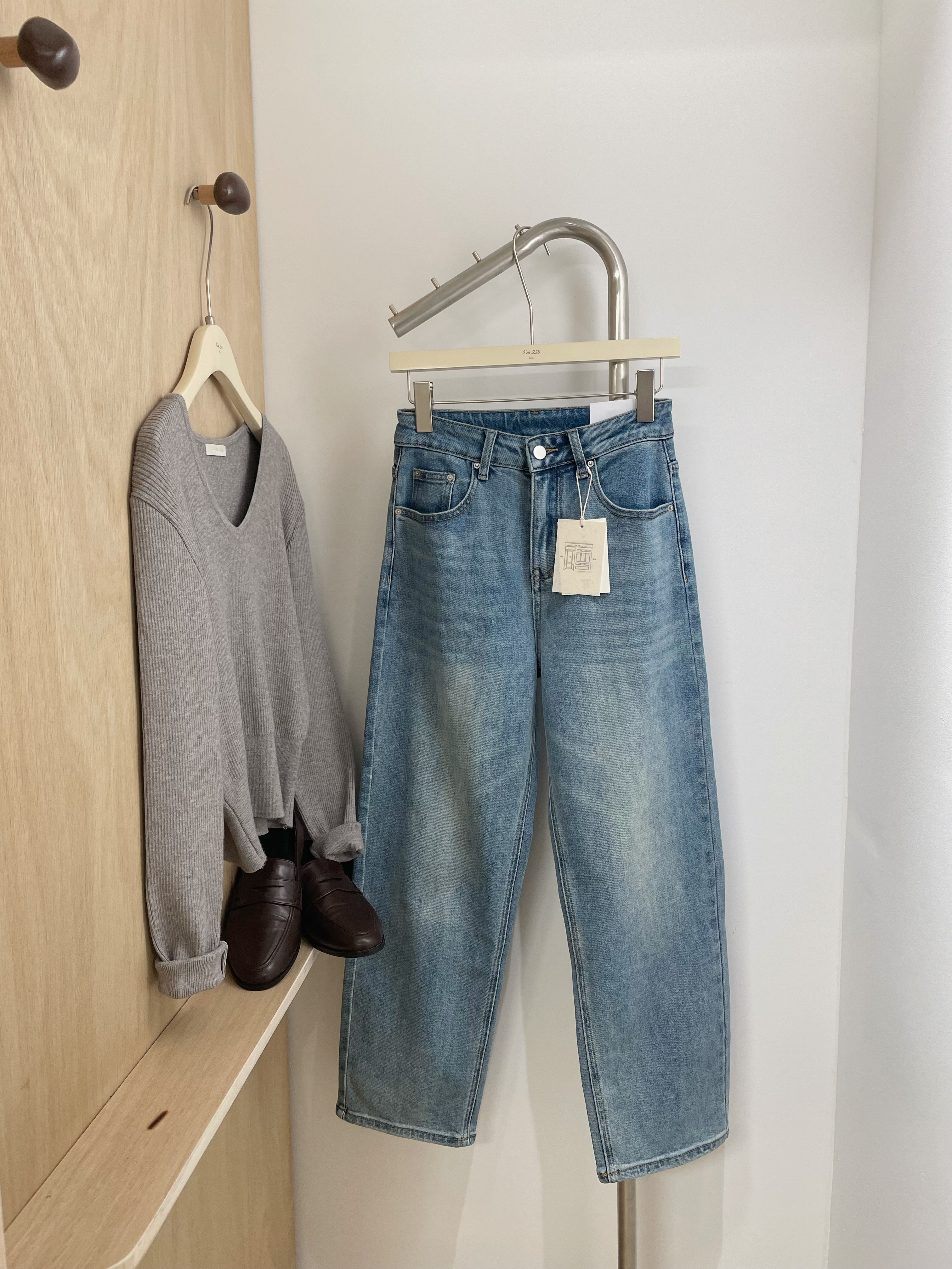 不能更適合 彈性寬鬆小修腳牛仔褲