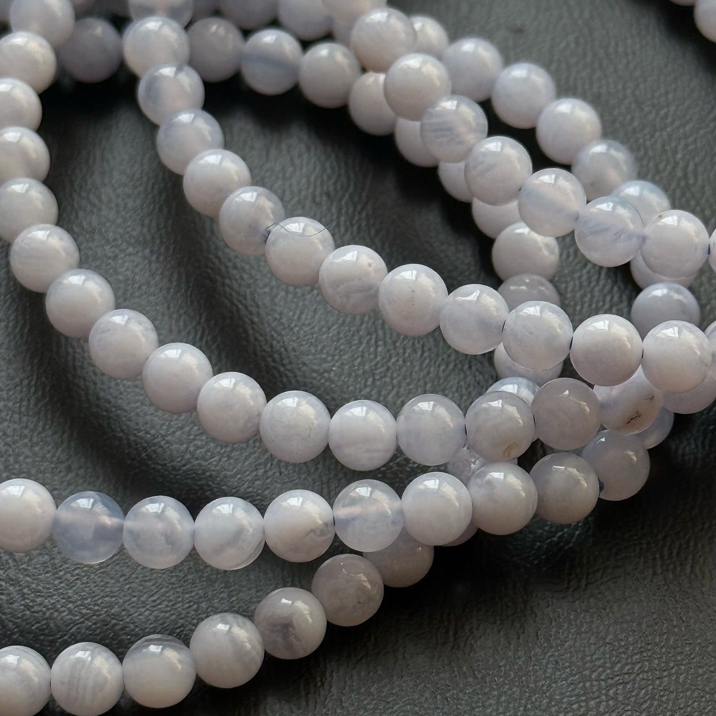 [原石] 藍紋瑪瑙 / 藍玉髓 水晶手串