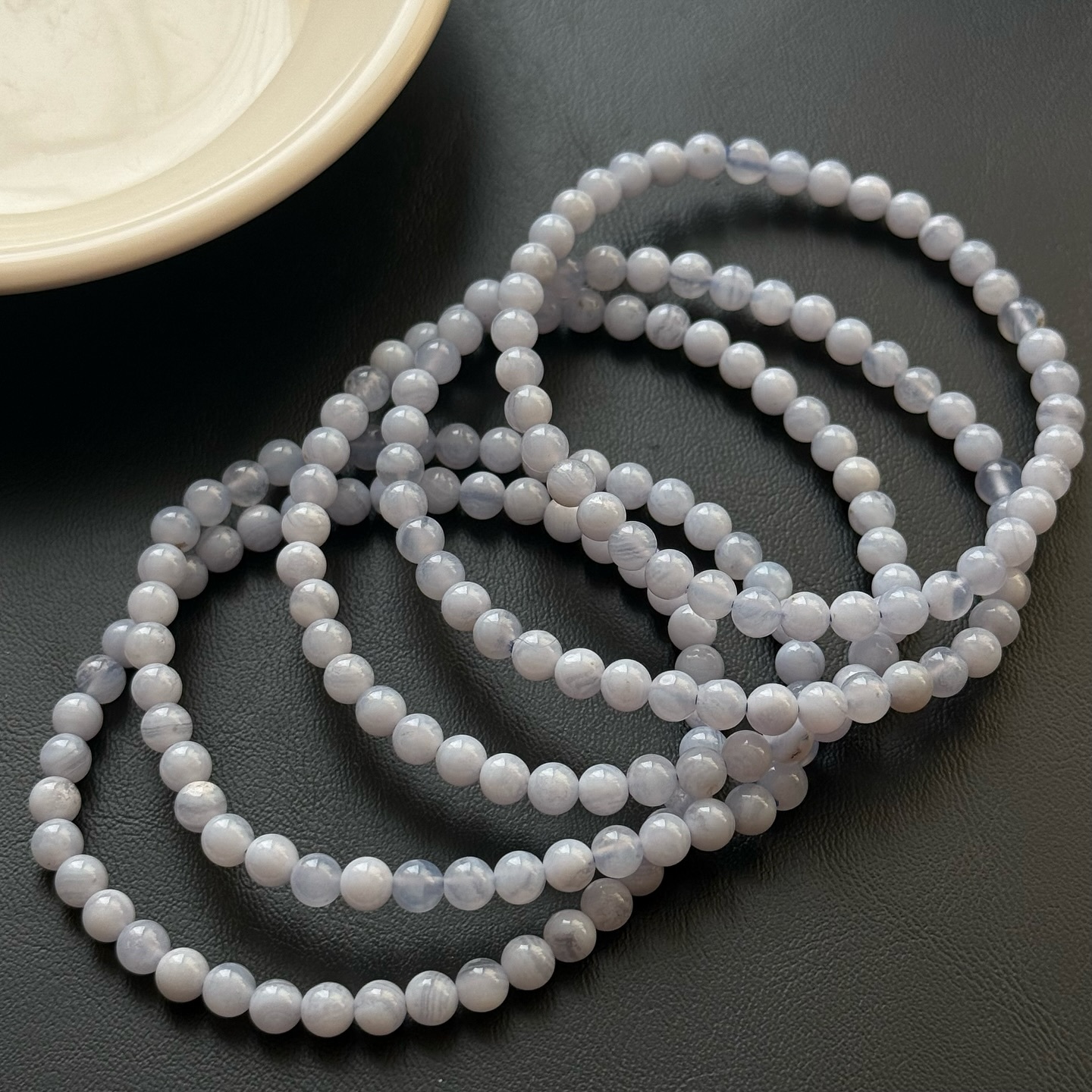 [原石] 藍紋瑪瑙 / 藍玉髓 水晶手串