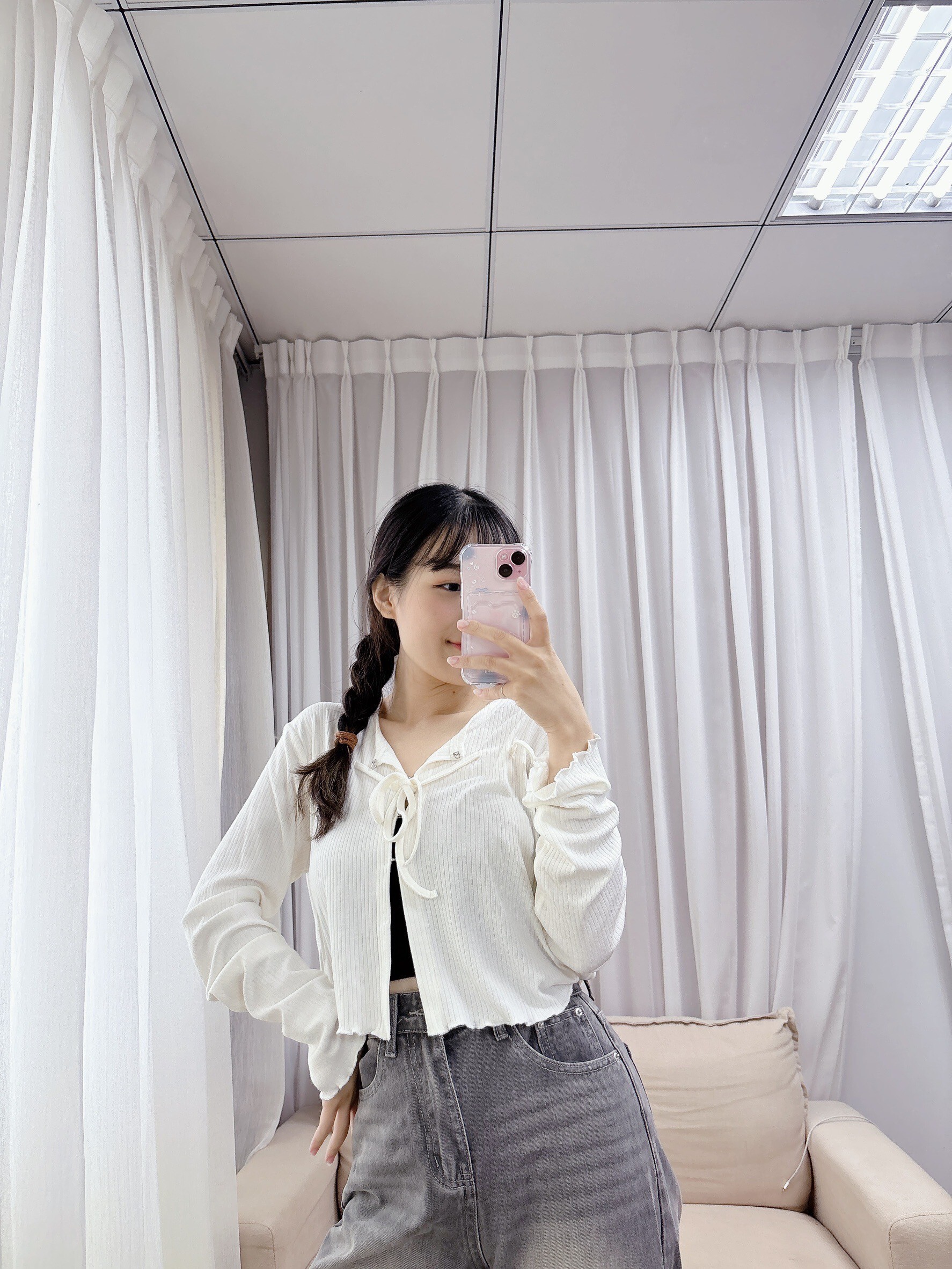 親膚鉤釦胸抽繩小外套