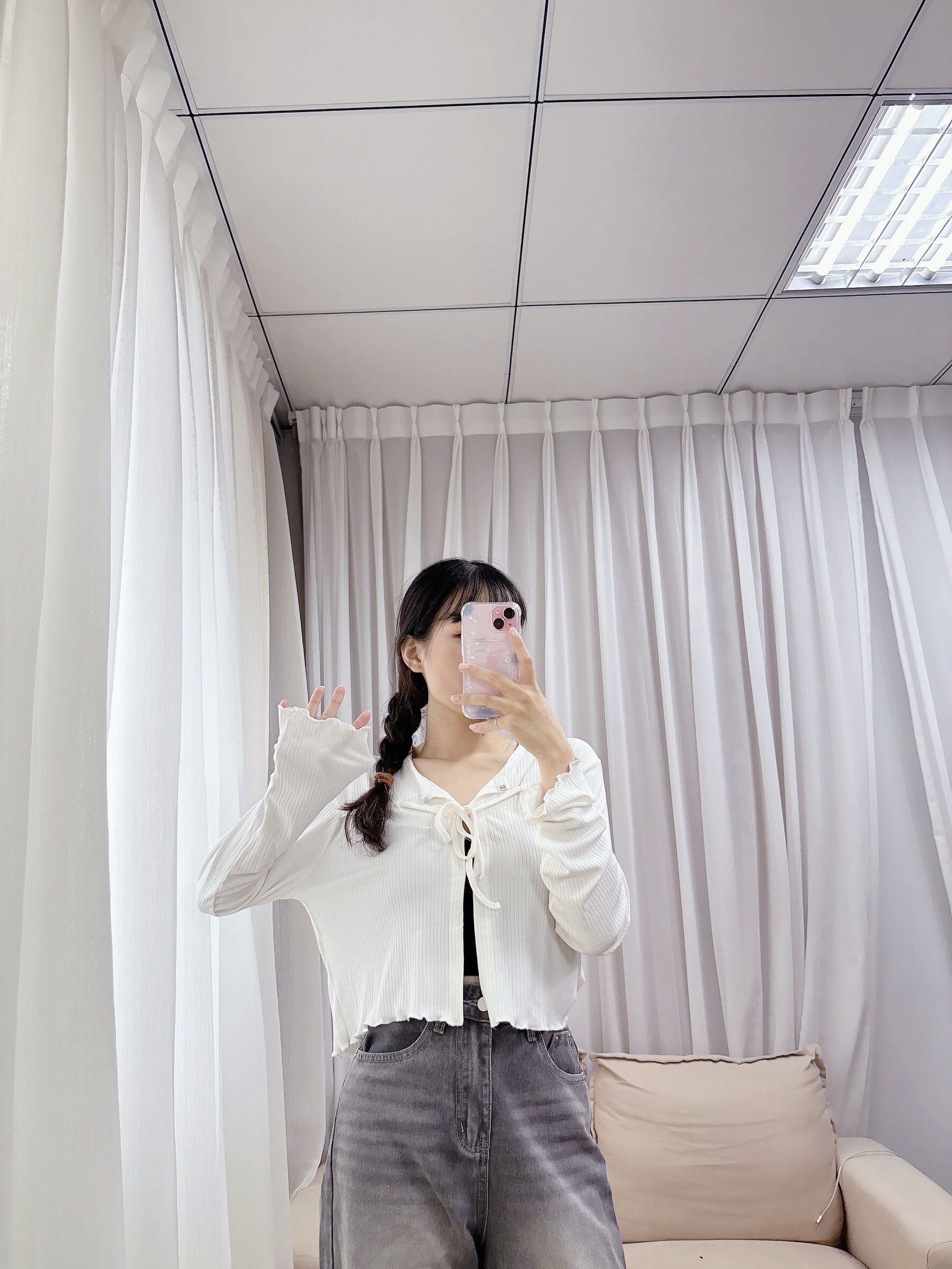 親膚鉤釦胸抽繩小外套