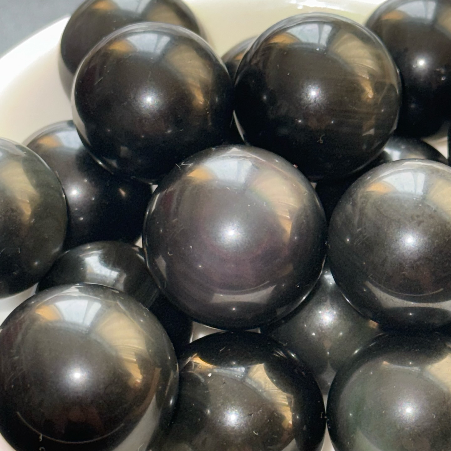 [原石] 彩虹黑曜石 水晶球 約 20-23mm