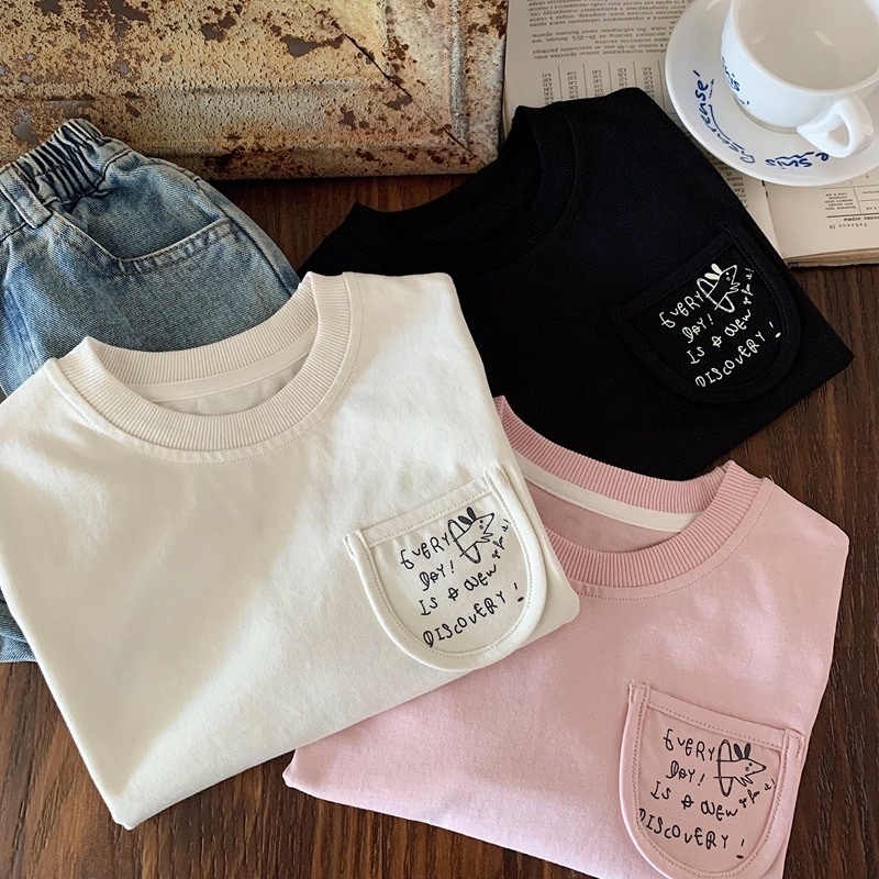 三色狗狗小口袋上衣