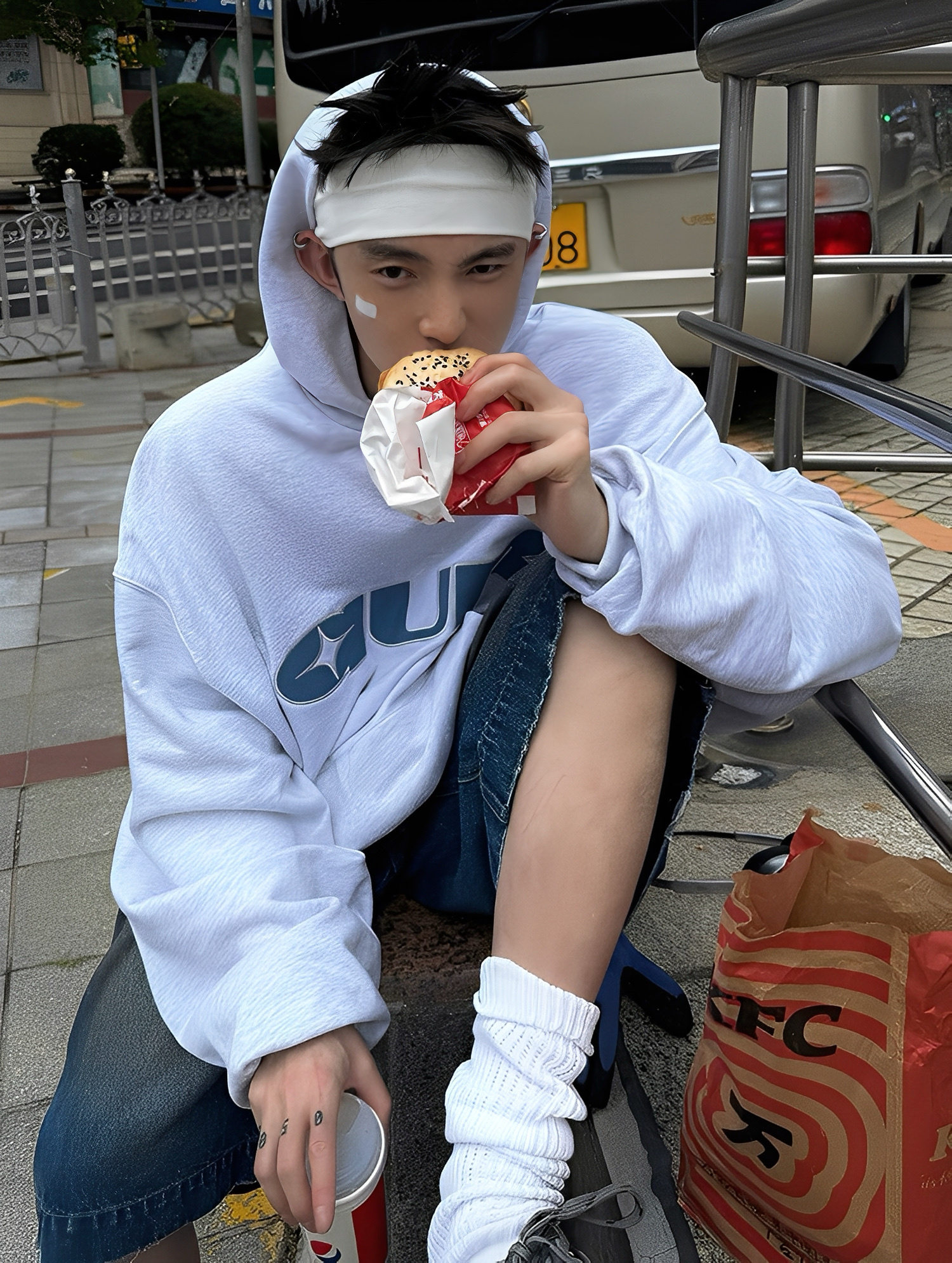 AUR 英文 厚版 慵懶 寬鬆 帽T