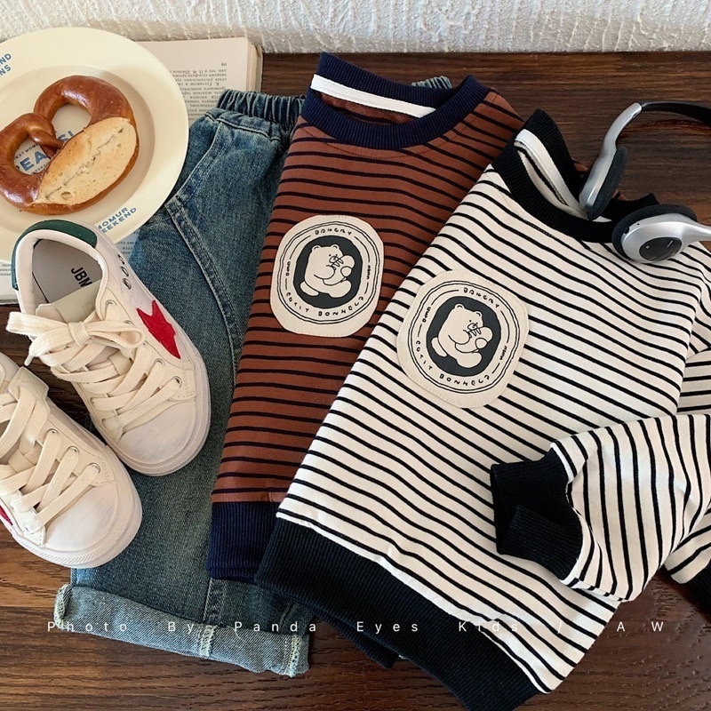 麵包小熊條紋上衣