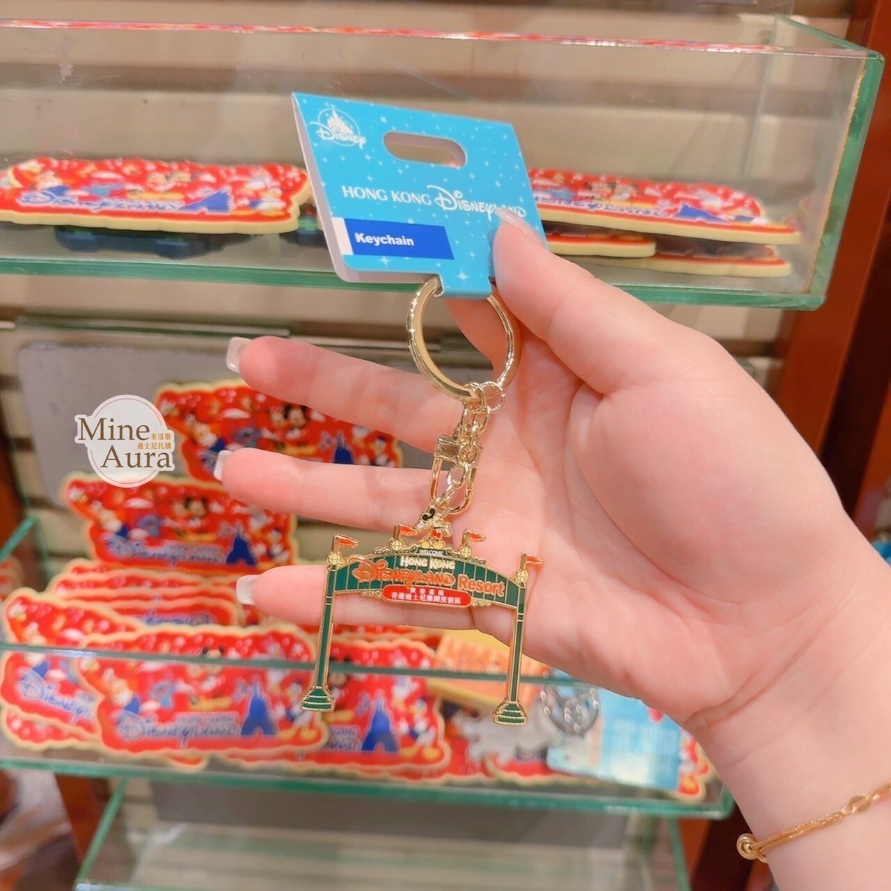 香港迪士尼樂園 米奇 Mickey 迎賓拱門 造型 鑰匙圈 吊飾 -香港迪士尼樂園