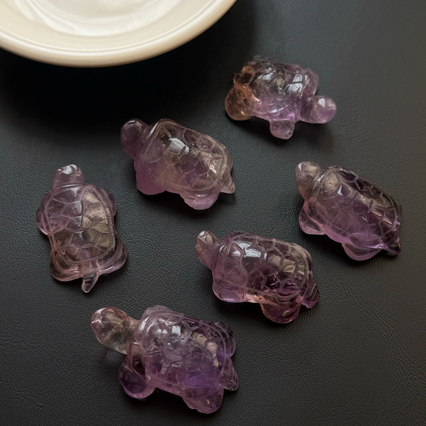 [原石] 紫黃晶 小烏龜 水晶擺飾