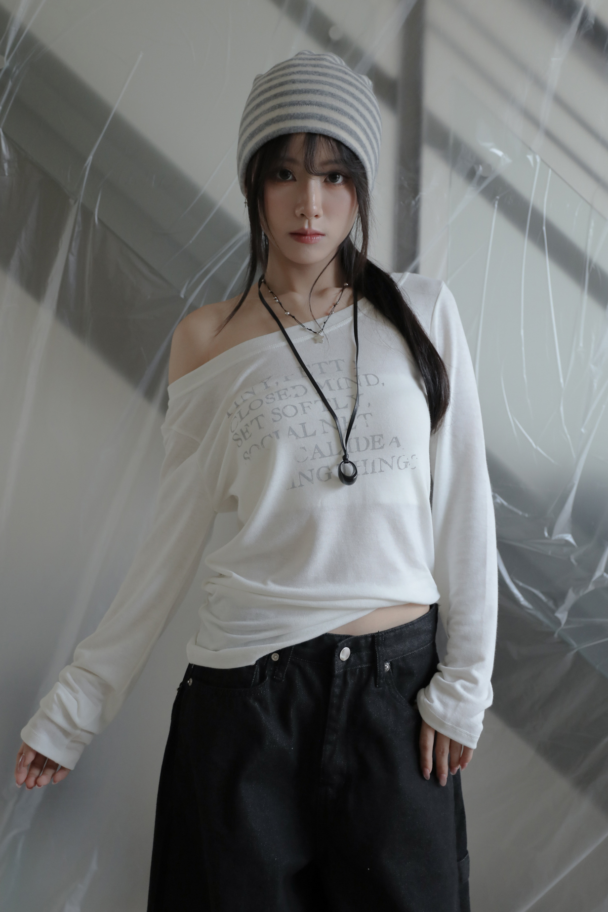 Lettering T-shirt #上衣