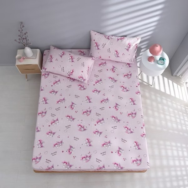 酷洛米&美樂蒂床包兩用被組｜精梳棉｜戀愛花園 戀愛款