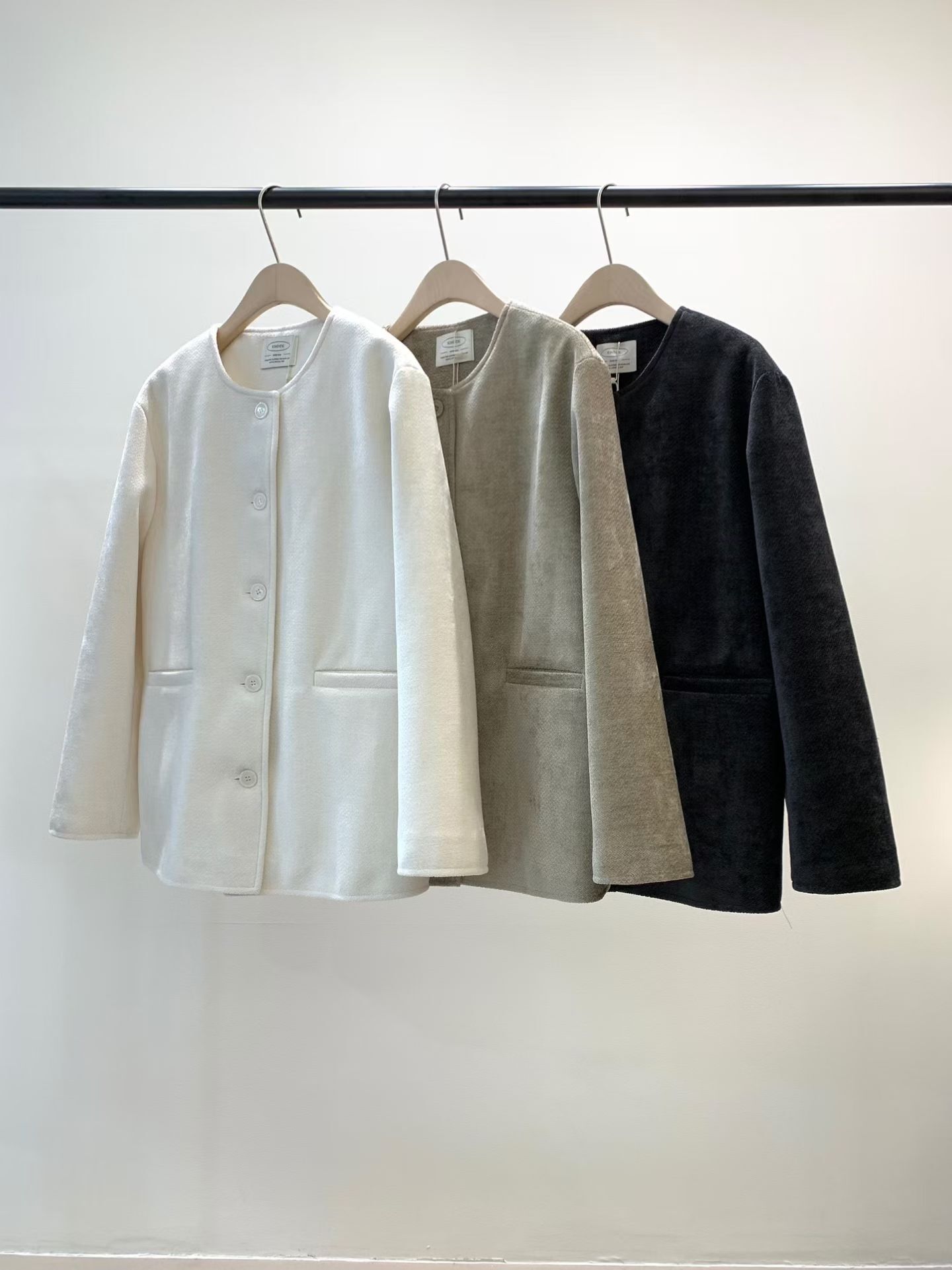 KN5028 小香圓領長版外套